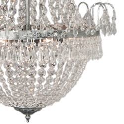 LumiLamp Chandelier Ø 50x113 cm  Silver colored Iron Glass