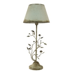 Clayre & Eef Lampada da tavolo Ø 33x79 cm  Bianco Ferro Rotondo Foglie