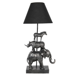 Clayre & Eef Tafellamp Olifant 32x27x65 cm  Zwart Kunststof