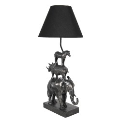 Clayre & Eef Lampada da tavolo Elefante 32x27x65 cm  Nero Plastica