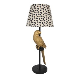 Clayre & Eef Lampe de table Ø 25x73 cm  Noir Beige Métal Perroquet