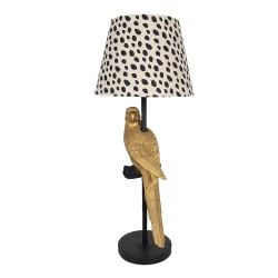 Clayre & Eef Table Lamp Ø 25x73 cm  Black Beige Metal Parrot