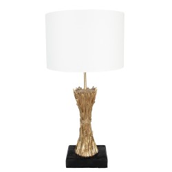 Clayre & Eef Tischlampe Ø 30x60 cm Goldfarbig Kunststoff