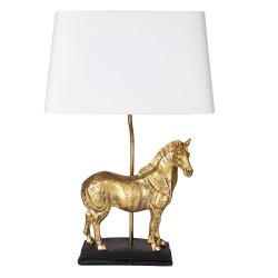 Clayre & Eef Lampe de table Cheval 35x18x55 cm  Couleur or Blanc Plastique