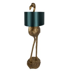 Clayre & Eef Floor Lamp Flamingo 55x40x142 cm  Gold colored Green Polyresin