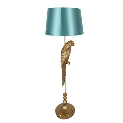 Clayre & Eef Stehlampe Papagei Ø 40x120 cm  Goldfarbig Kunststoff