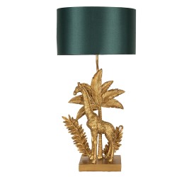 Clayre & Eef Tischlampe Giraffe 33x20x67 cm  Goldfarbig Grün Kunststoff