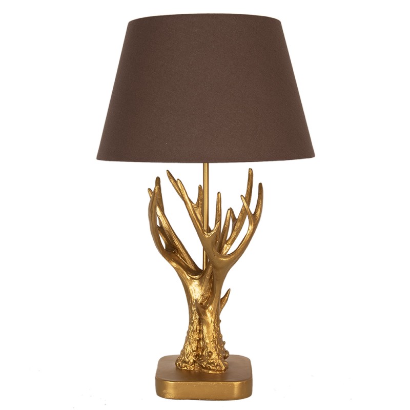 Clayre & Eef Table Lamp Ø 35x59 cm  Gold colored Brown Polyresin