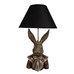 Clayre & Eef Lampe de table Lapin Ø 37x61 cm Couleur or Noir Polyrésine