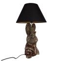 Clayre & Eef Tischlampe Kaninchen Ø 37x61 cm Goldfarbig Schwarz Polyresin