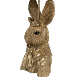 Clayre & Eef Table Lamp Rabbit Ø 37x61 cm Gold colored Black Polyresin