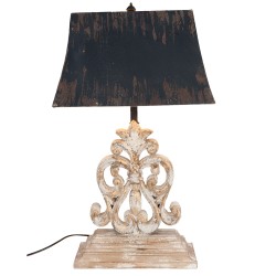 Clayre & Eef Tischlampe 40x28x67 cm  Weiß Holz Rechteck