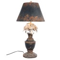 Clayre & Eef Table Lamp Ø 36x73 cm  Grey Iron Round Flowers