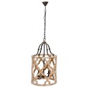 Clayre & Eef Hanglamp  Ø 48x85 cm Grijs Hout Ijzer Rond