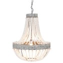 Clayre & Eef Hanglamp  Ø 54x72 cm  Grijs Ijzer Hout