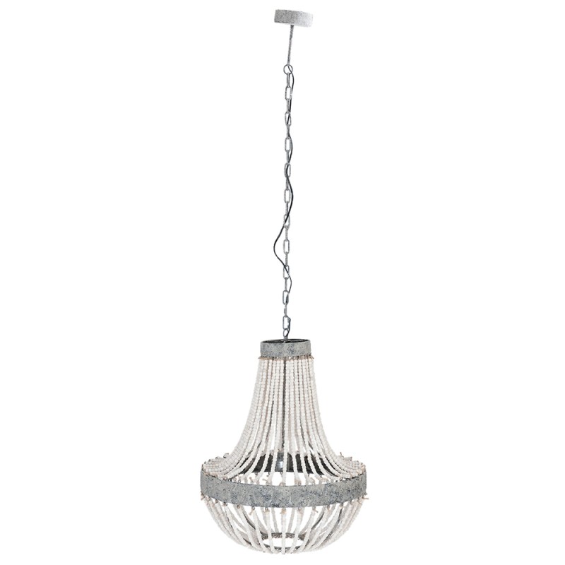 Clayre & Eef Lampada a Sospensione Ø 54x72 cm  Grigio Ferro Legno