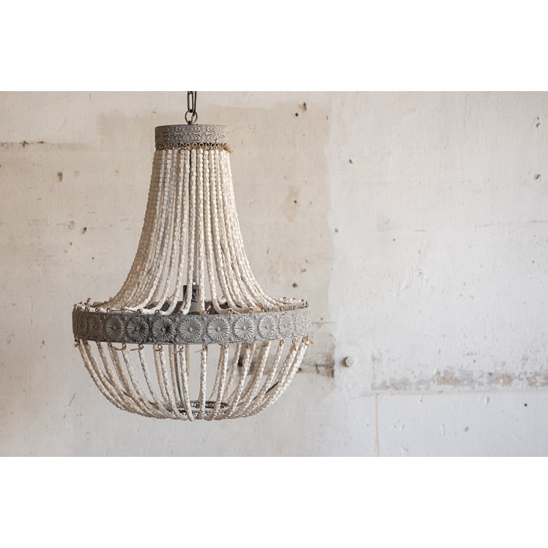 Clayre & Eef Lampes à suspension Ø 54x72 cm  Gris Fer Bois