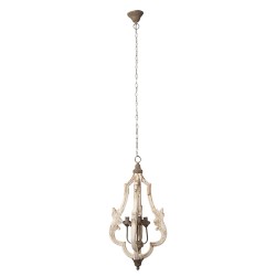 Clayre & Eef Hanglamp  Ø 40x79 cm Wit Hout