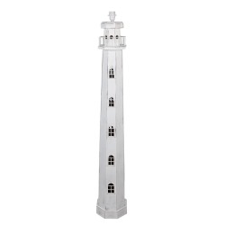 Clayre & Eef Floor Lamp Lighthouse 23x23x140 cm White Wood