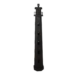 Clayre & Eef Floor Lamp Lighthouse 23x23x140 cm Black Wood