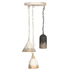 Clayre & Eef Pendant Lamp Ø 70x95 cm White Iron