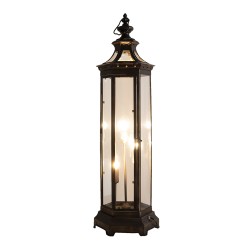 Clayre & Eef Vloerlamp  29x25x79 cm Bruin Ijzer