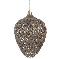 Clayre & Eef Pendant Lamp Ø 39x59 cm Gold colored Grey Iron