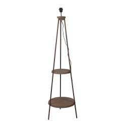 Clayre & Eef Vloerlamp  Ø 38x150 cm Bruin Hout Ijzer Rond