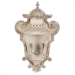 Clayre & Eef Lampada da parete 43x16x68 cm  Beige Grigio Legno Ferro