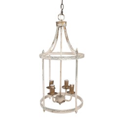 Clayre & Eef Pendant Lamp Ø 30x65 cm Beige Iron