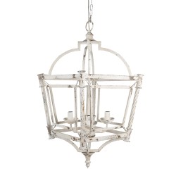 Clayre & Eef Pendant Lamp 40x40x84 cm White Iron