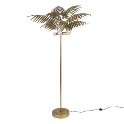 Clayre & Eef Vloerlamp Palm Ø 100x193 cm Goudkleurig Ijzer