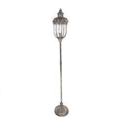 Clayre & Eef Floor Lamp Ø 21x140 cm Silver colored Metal Glass