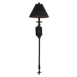 Clayre & Eef Wall Light 31x32x117 cm Black Brown Iron