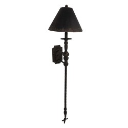 Clayre & Eef Wandlamp  31x32x117 cm Zwart Bruin Ijzer