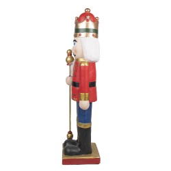 Clayre & Eef Figurine Casse-noisette 120 cm Rouge Bleu Polyrésine