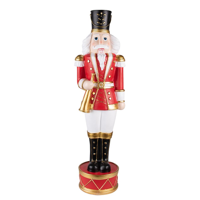 Clayre & Eef Figurine Casse-noisette 82 cm Rouge Blanc Pierre