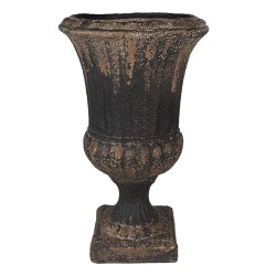 Clayre & Eef Bloempot  Ø 34x53 cm Bruin Zwart Keramisch materiaal