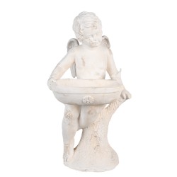 Clayre & Eef Statuetta decorativa Angelo 43x43x75 cm Bianco Materiale ceramico