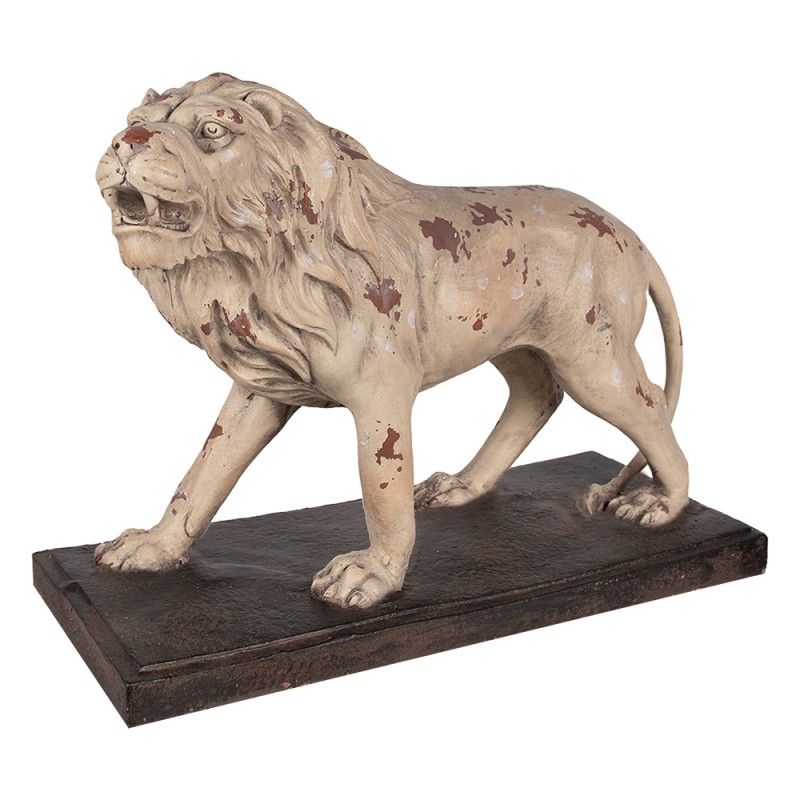 Clayre & Eef Figurine décorative Lion 55x23x40 cm Beige Marron Matériau céramique