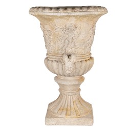 Clayre & Eef Pot de fleur mural 76 cm Beige Matériau céramique Demi-cercle