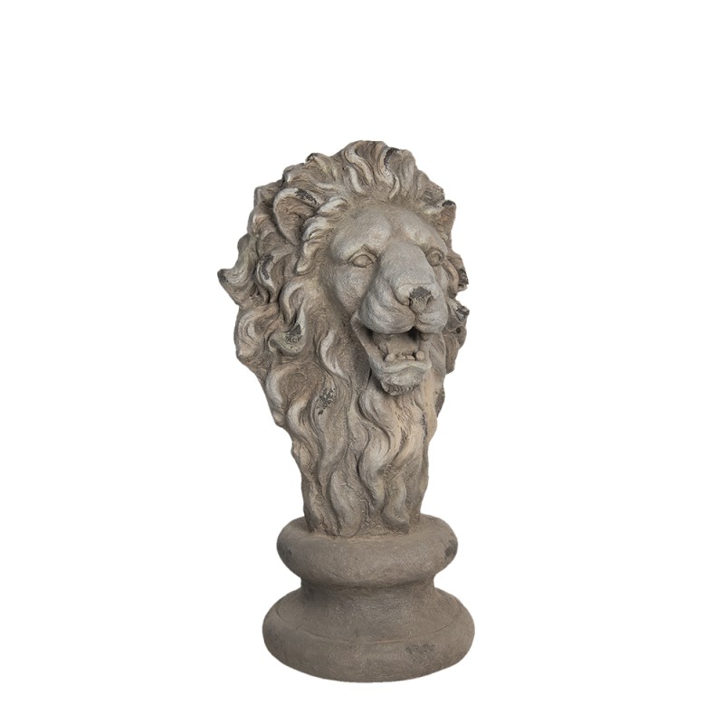 Clayre & Eef Figurine Lion 67 cm Gris Polyrésine