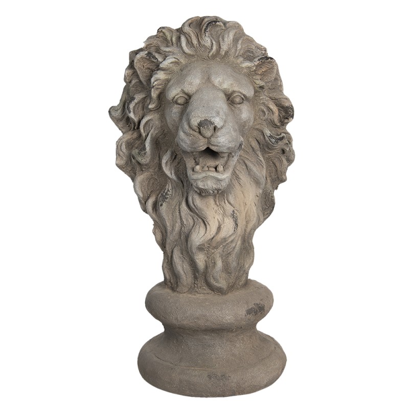 Clayre & Eef Statuetta Leone 67 cm Grigio Poliresina