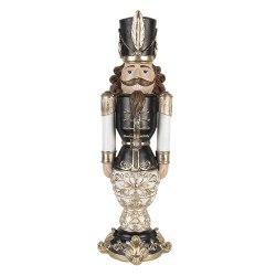 Clayre & Eef Decorative Figurine Nutcracker 19x19x58 cm Gold colored Black Polyresin