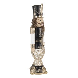 Clayre & Eef Decorative Figurine Nutcracker 19x19x58 cm Gold colored Black Polyresin