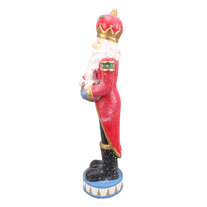 Clayre & Eef Figurine Père Noël 82 cm Rouge Bleu Polyrésine