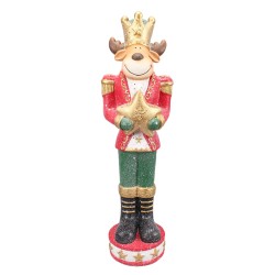 Clayre & Eef Figurine Cerf 80 cm Rouge Polyrésine