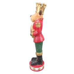 Clayre & Eef Figurine Cerf 80 cm Rouge Polyrésine