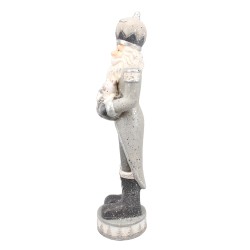 Clayre & Eef Figur Weihnachtsmann 82 cm Silberfarbig Polyresin