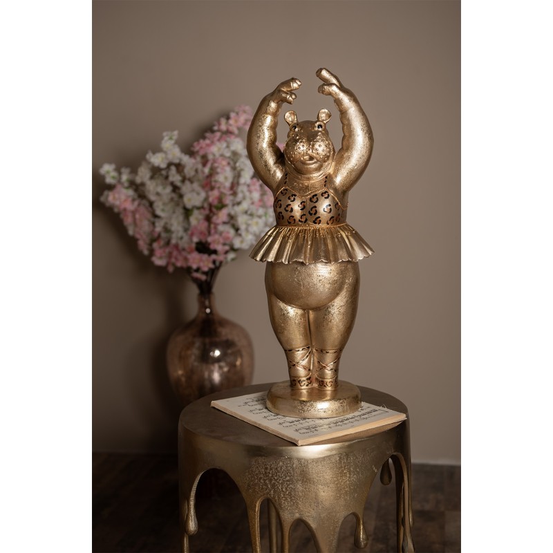 Clayre & Eef Statuetta decorativa 64 cm Color oro Poliresina Ippopotamo